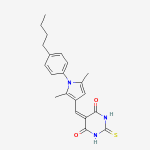 molecular formula C21H23N3O2S B4764903 5-{[1-(4-butylphenyl)-2,5-dimethyl-1H-pyrrol-3-yl]methylene}-2-thioxodihydro-4,6(1H,5H)-pyrimidinedione 