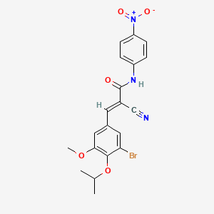 molecular formula C20H18BrN3O5 B4764916 3-(3-bromo-4-isopropoxy-5-methoxyphenyl)-2-cyano-N-(4-nitrophenyl)acrylamide 