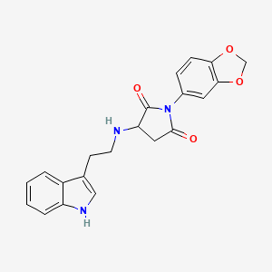 molecular formula C21H19N3O4 B4764927 1-(1,3-benzodioxol-5-yl)-3-{[2-(1H-indol-3-yl)ethyl]amino}-2,5-pyrrolidinedione 