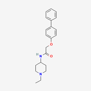 molecular formula C21H26N2O2 B4764936 2-(4-biphenylyloxy)-N-(1-ethyl-4-piperidinyl)acetamide 