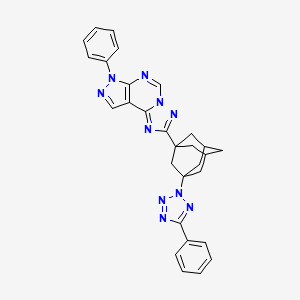 molecular formula C29H26N10 B4764943 7-phenyl-2-[3-(5-phenyl-2H-tetrazol-2-yl)-1-adamantyl]-7H-pyrazolo[4,3-e][1,2,4]triazolo[1,5-c]pyrimidine 
