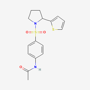 molecular formula C16H18N2O3S2 B4764954 N-(4-{[2-(2-thienyl)-1-pyrrolidinyl]sulfonyl}phenyl)acetamide 