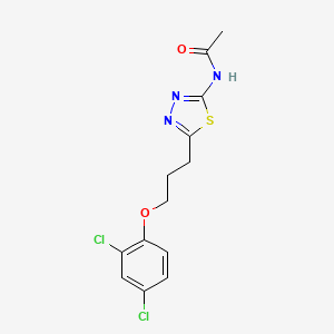 molecular formula C13H13Cl2N3O2S B4764975 N-{5-[3-(2,4-dichlorophenoxy)propyl]-1,3,4-thiadiazol-2-yl}acetamide 