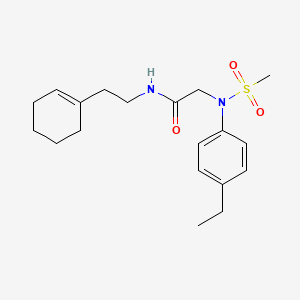 molecular formula C19H28N2O3S B4765000 N~1~-[2-(1-cyclohexen-1-yl)ethyl]-N~2~-(4-ethylphenyl)-N~2~-(methylsulfonyl)glycinamide 