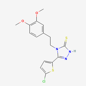 molecular formula C16H16ClN3O2S2 B4765003 5-(5-chloro-2-thienyl)-4-[2-(3,4-dimethoxyphenyl)ethyl]-4H-1,2,4-triazole-3-thiol 