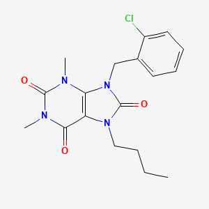 molecular formula C18H21ClN4O3 B4765020 7-butyl-9-(2-chlorobenzyl)-1,3-dimethyl-7,9-dihydro-1H-purine-2,6,8(3H)-trione 