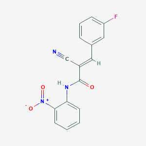 molecular formula C16H10FN3O3 B4765027 2-cyano-3-(3-fluorophenyl)-N-(2-nitrophenyl)acrylamide 