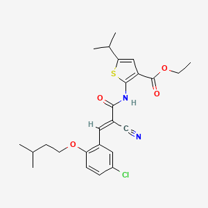 molecular formula C25H29ClN2O4S B4765058 ethyl 2-({3-[5-chloro-2-(3-methylbutoxy)phenyl]-2-cyanoacryloyl}amino)-5-isopropyl-3-thiophenecarboxylate 
