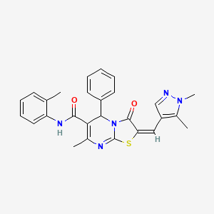 2-[(1,5-dimethyl-1H-pyrazol-4-yl)methylene]-7-methyl-N-(2-methylphenyl)-3-oxo-5-phenyl-2,3-dihydro-5H-[1,3]thiazolo[3,2-a]pyrimidine-6-carboxamide