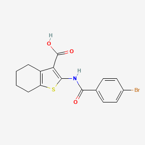 molecular formula C16H14BrNO3S B4765089 2-[(4-bromobenzoyl)amino]-4,5,6,7-tetrahydro-1-benzothiophene-3-carboxylic acid 