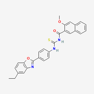 molecular formula C28H23N3O3S B4765131 N-({[4-(5-ethyl-1,3-benzoxazol-2-yl)phenyl]amino}carbonothioyl)-3-methoxy-2-naphthamide 