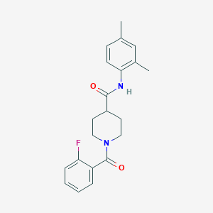 molecular formula C21H23FN2O2 B4765163 N-(2,4-dimethylphenyl)-1-(2-fluorobenzoyl)-4-piperidinecarboxamide 