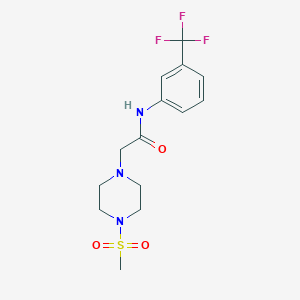 molecular formula C14H18F3N3O3S B4765189 2-[4-(methylsulfonyl)-1-piperazinyl]-N-[3-(trifluoromethyl)phenyl]acetamide 