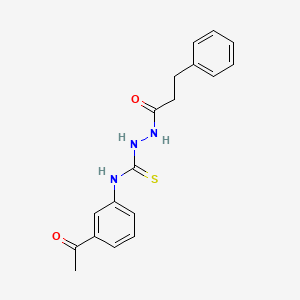 N-(3-acetylphenyl)-2-(3-phenylpropanoyl)hydrazinecarbothioamide