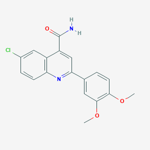 molecular formula C18H15ClN2O3 B4765220 6-chloro-2-(3,4-dimethoxyphenyl)-4-quinolinecarboxamide 