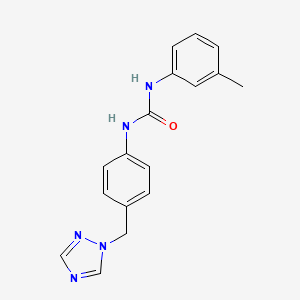 molecular formula C17H17N5O B4765256 N-(3-methylphenyl)-N'-[4-(1H-1,2,4-triazol-1-ylmethyl)phenyl]urea 