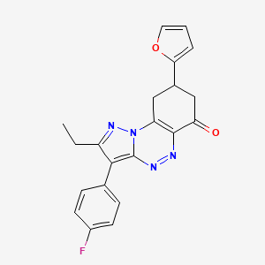 molecular formula C21H17FN4O2 B4765266 2-ethyl-3-(4-fluorophenyl)-8-(2-furyl)-8,9-dihydropyrazolo[5,1-c][1,2,4]benzotriazin-6(7H)-one 