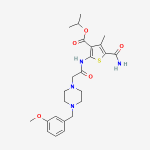 molecular formula C24H32N4O5S B4765282 isopropyl 5-(aminocarbonyl)-2-({[4-(3-methoxybenzyl)-1-piperazinyl]acetyl}amino)-4-methyl-3-thiophenecarboxylate 