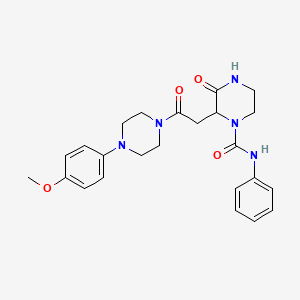 molecular formula C24H29N5O4 B4765285 2-{2-[4-(4-methoxyphenyl)-1-piperazinyl]-2-oxoethyl}-3-oxo-N-phenyl-1-piperazinecarboxamide 
