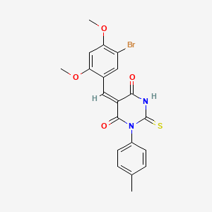 5-(5-bromo-2,4-dimethoxybenzylidene)-1-(4-methylphenyl)-2-thioxodihydro-4,6(1H,5H)-pyrimidinedione