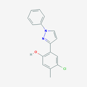 molecular formula C16H13ClN2O B476532 4-chloro-5-methyl-2-(1-phenyl-1H-pyrazol-3-yl)phenol 
