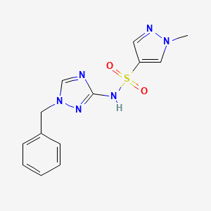 molecular formula C13H14N6O2S B4765332 N-(1-benzyl-1H-1,2,4-triazol-3-yl)-1-methyl-1H-pyrazole-4-sulfonamide 