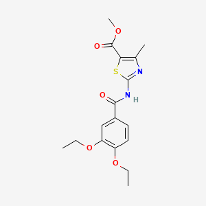 molecular formula C17H20N2O5S B4765363 methyl 2-[(3,4-diethoxybenzoyl)amino]-4-methyl-1,3-thiazole-5-carboxylate 