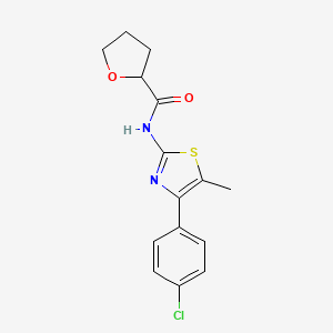 molecular formula C15H15ClN2O2S B4765387 N-[4-(4-chlorophenyl)-5-methyl-1,3-thiazol-2-yl]tetrahydro-2-furancarboxamide 