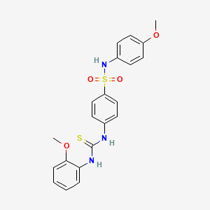 molecular formula C21H21N3O4S2 B4765393 N-(4-methoxyphenyl)-4-({[(2-methoxyphenyl)amino]carbonothioyl}amino)benzenesulfonamide 