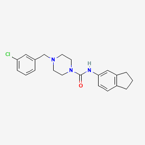 molecular formula C21H24ClN3O B4765417 4-(3-chlorobenzyl)-N-(2,3-dihydro-1H-inden-5-yl)-1-piperazinecarboxamide 