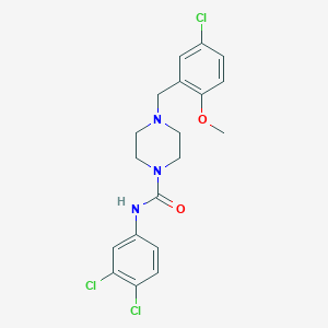 molecular formula C19H20Cl3N3O2 B4765419 4-(5-chloro-2-methoxybenzyl)-N-(3,4-dichlorophenyl)-1-piperazinecarboxamide 