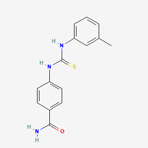 molecular formula C15H15N3OS B4765426 4-({[(3-methylphenyl)amino]carbonothioyl}amino)benzamide 