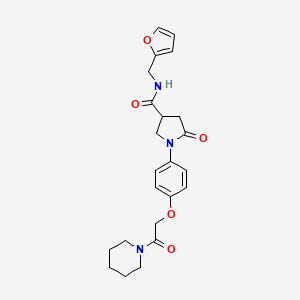 molecular formula C23H27N3O5 B4765433 N-(2-furylmethyl)-5-oxo-1-{4-[2-oxo-2-(1-piperidinyl)ethoxy]phenyl}-3-pyrrolidinecarboxamide 
