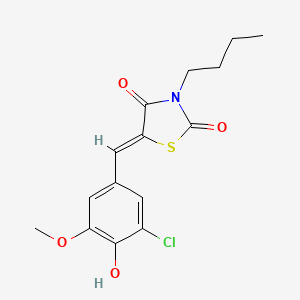 molecular formula C15H16ClNO4S B4765450 3-butyl-5-(3-chloro-4-hydroxy-5-methoxybenzylidene)-1,3-thiazolidine-2,4-dione 
