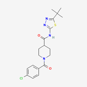 molecular formula C19H23ClN4O2S B4765453 N-(5-tert-butyl-1,3,4-thiadiazol-2-yl)-1-(4-chlorobenzoyl)-4-piperidinecarboxamide 