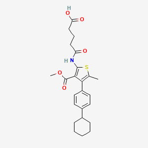molecular formula C24H29NO5S B4765456 5-{[4-(4-cyclohexylphenyl)-3-(methoxycarbonyl)-5-methyl-2-thienyl]amino}-5-oxopentanoic acid CAS No. 883545-50-4