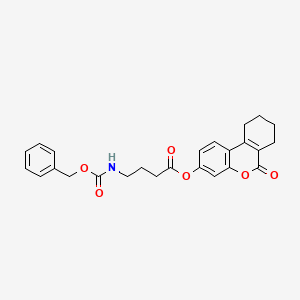 molecular formula C25H25NO6 B4765487 6-oxo-7,8,9,10-tetrahydro-6H-benzo[c]chromen-3-yl 4-{[(benzyloxy)carbonyl]amino}butanoate 