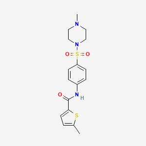 molecular formula C17H21N3O3S2 B4765490 5-methyl-N-{4-[(4-methyl-1-piperazinyl)sulfonyl]phenyl}-2-thiophenecarboxamide 