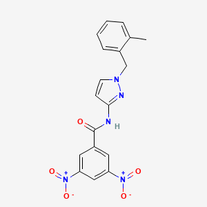 molecular formula C18H15N5O5 B4765505 N-[1-(2-methylbenzyl)-1H-pyrazol-3-yl]-3,5-dinitrobenzamide 