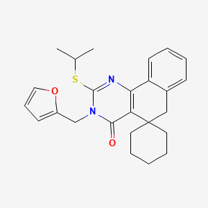 3-(2-furylmethyl)-2-(isopropylthio)-3H-spiro[benzo[h]quinazoline-5,1'-cyclohexan]-4(6H)-one