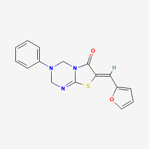 molecular formula C16H13N3O2S B4765522 7-(2-furylmethylene)-3-phenyl-3,4-dihydro-2H-[1,3]thiazolo[3,2-a][1,3,5]triazin-6(7H)-one 