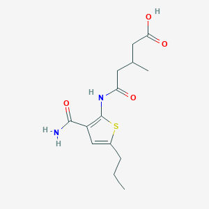 molecular formula C14H20N2O4S B4765535 5-{[3-(aminocarbonyl)-5-propyl-2-thienyl]amino}-3-methyl-5-oxopentanoic acid 
