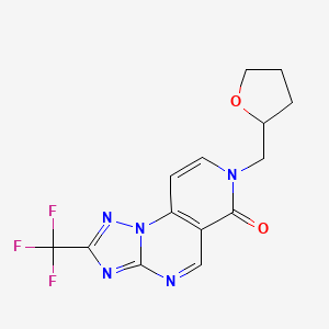 molecular formula C14H12F3N5O2 B4765567 7-(tetrahydro-2-furanylmethyl)-2-(trifluoromethyl)pyrido[3,4-e][1,2,4]triazolo[1,5-a]pyrimidin-6(7H)-one 