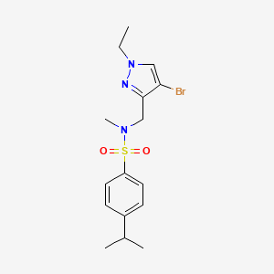 molecular formula C16H22BrN3O2S B4765592 N-[(4-bromo-1-ethyl-1H-pyrazol-3-yl)methyl]-4-isopropyl-N-methylbenzenesulfonamide 