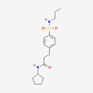 molecular formula C17H26N2O3S B4765606 N-cyclopentyl-3-{4-[(propylamino)sulfonyl]phenyl}propanamide 