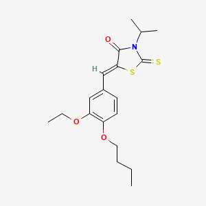molecular formula C19H25NO3S2 B4765614 5-(4-butoxy-3-ethoxybenzylidene)-3-isopropyl-2-thioxo-1,3-thiazolidin-4-one 