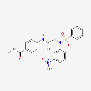 molecular formula C22H19N3O7S B4765621 methyl 4-{[N-(3-nitrophenyl)-N-(phenylsulfonyl)glycyl]amino}benzoate 