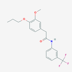 molecular formula C19H20F3NO3 B4765660 2-(3-methoxy-4-propoxyphenyl)-N-[3-(trifluoromethyl)phenyl]acetamide 