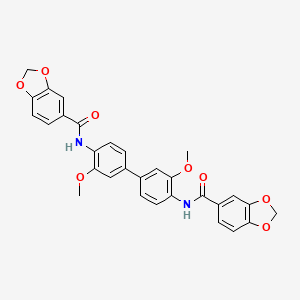molecular formula C30H24N2O8 B4765673 N,N'-(3,3'-dimethoxy-4,4'-biphenyldiyl)bis(1,3-benzodioxole-5-carboxamide) 