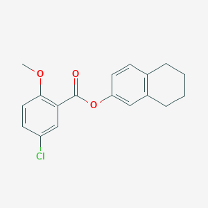 molecular formula C18H17ClO3 B4765691 5,6,7,8-tetrahydro-2-naphthalenyl 5-chloro-2-methoxybenzoate 